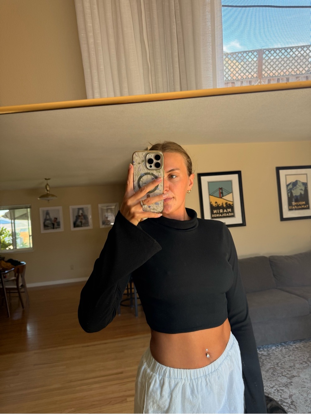 Nastygal Black Crop Top - Flare Sleeves